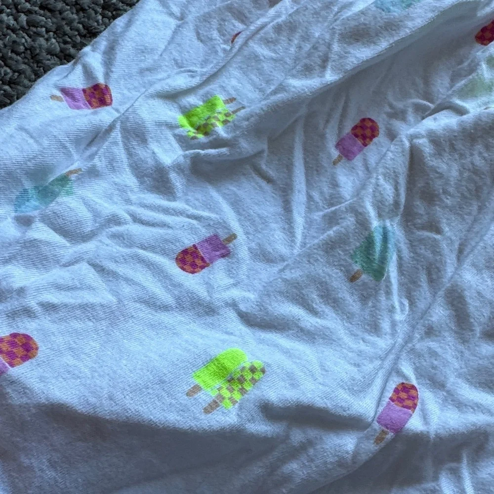 GAP White Casual Dress with Neon Pink, Yellow & Aqua Popsicle Print